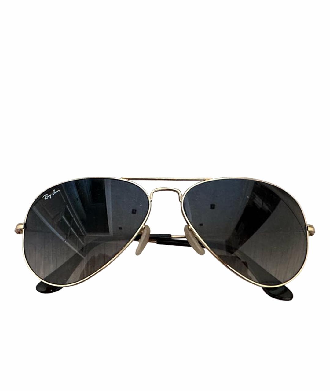RAY BAN Черные металлические солнцезащитные очки, фото 1