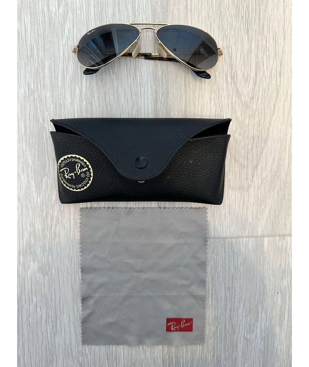 RAY BAN Черные металлические солнцезащитные очки, фото 4