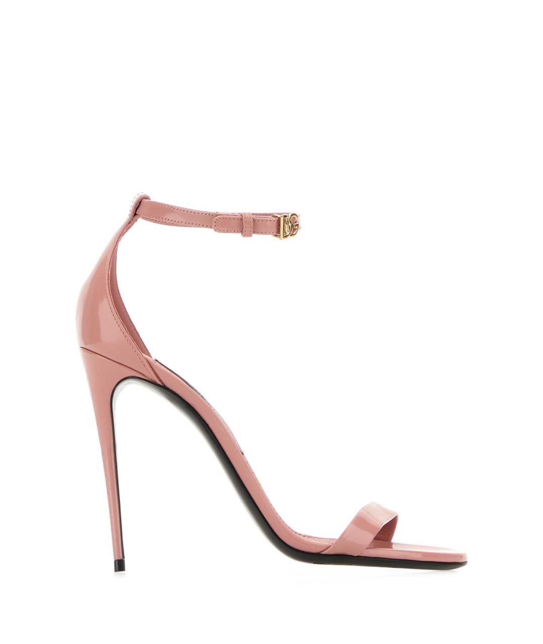 DOLCE&GABBANA Розовые кожаные босоножки, фото 1