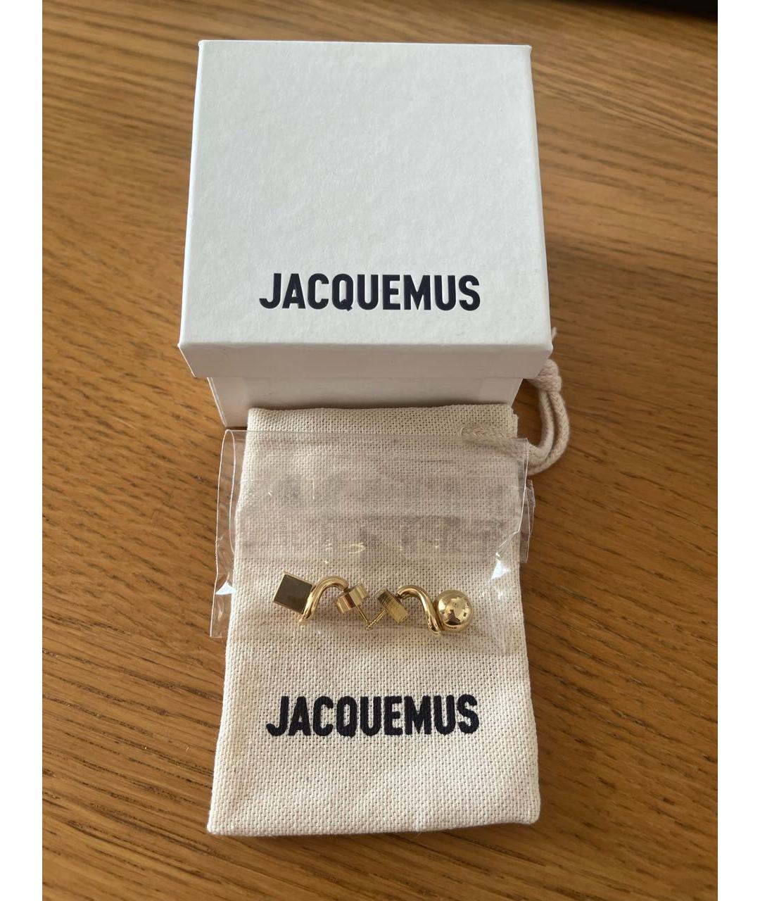JACQUEMUS Золотые латунные серьги, фото 5