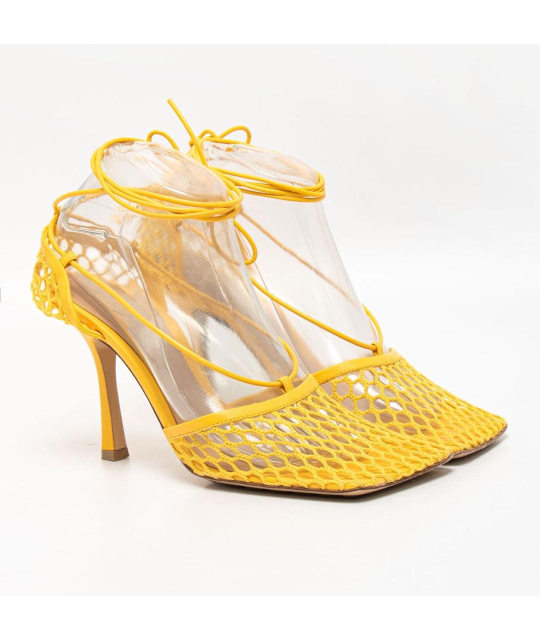 BOTTEGA VENETA Желтые кожаные босоножки, фото 2