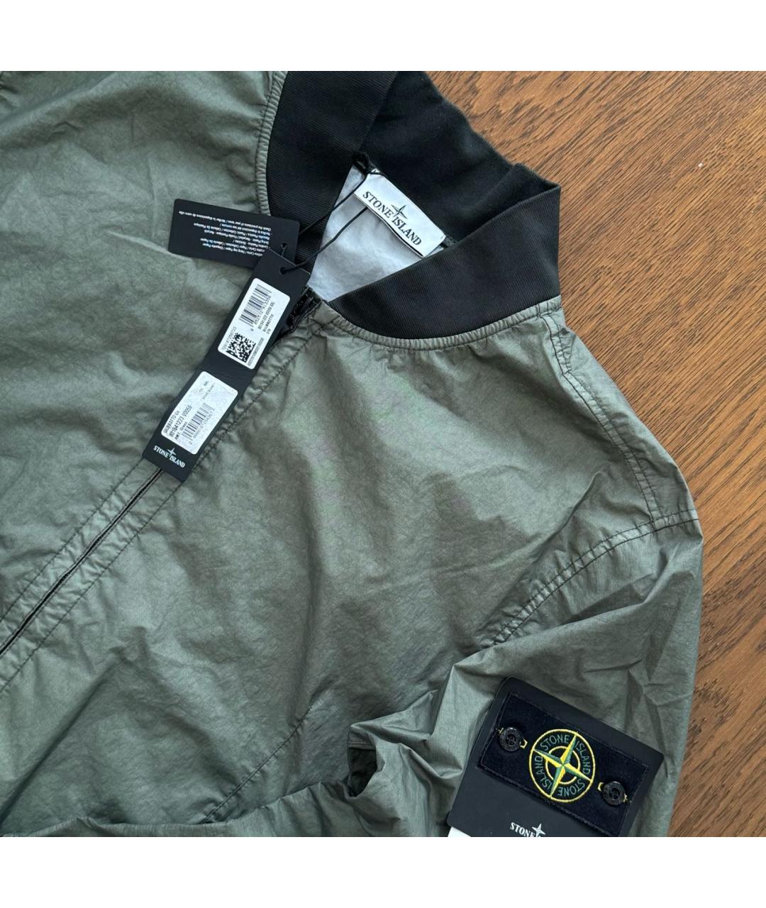 STONE ISLAND Зеленая полиэстеровая куртка, фото 3