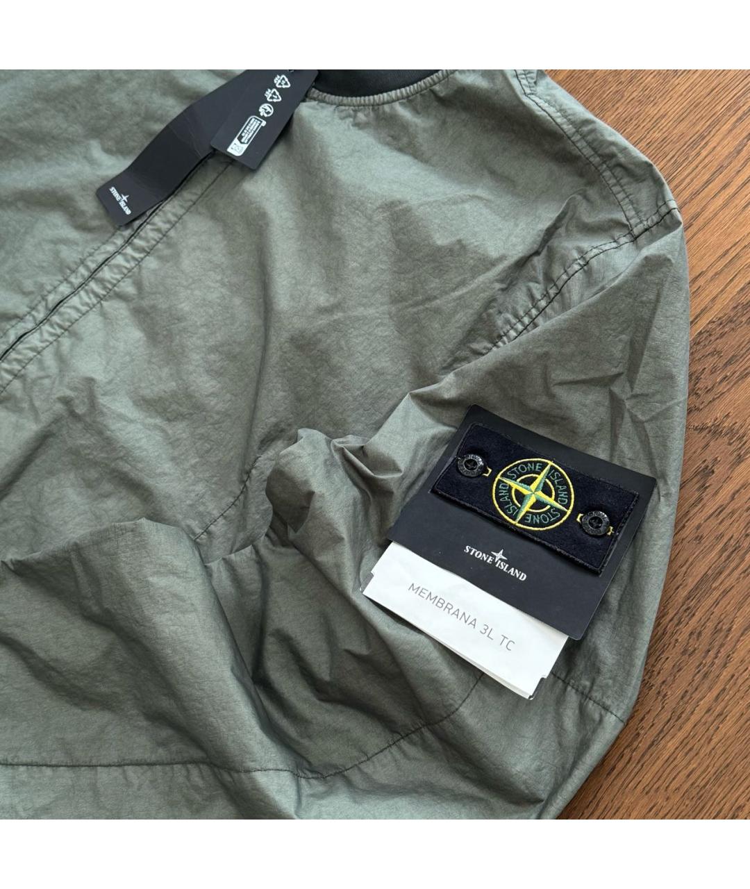 STONE ISLAND Зеленая полиэстеровая куртка, фото 2