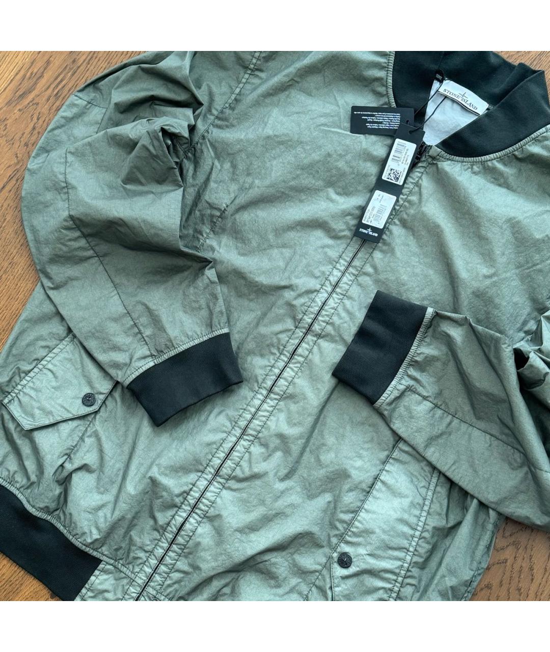 STONE ISLAND Зеленая полиэстеровая куртка, фото 4