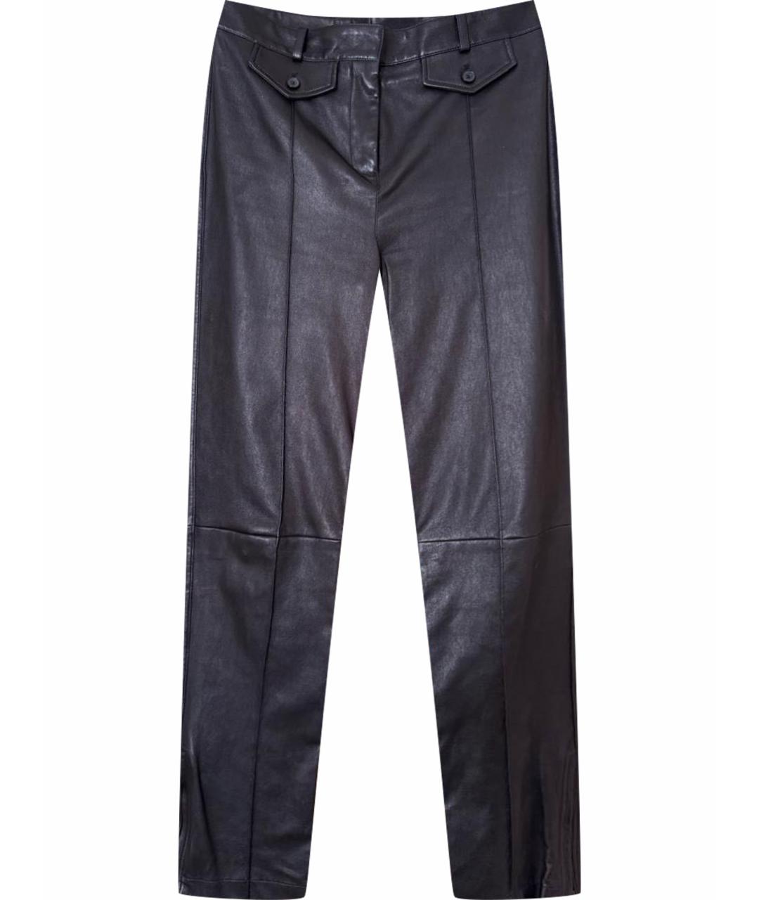 TOM FORD Черные кожаные прямые брюки, фото 1