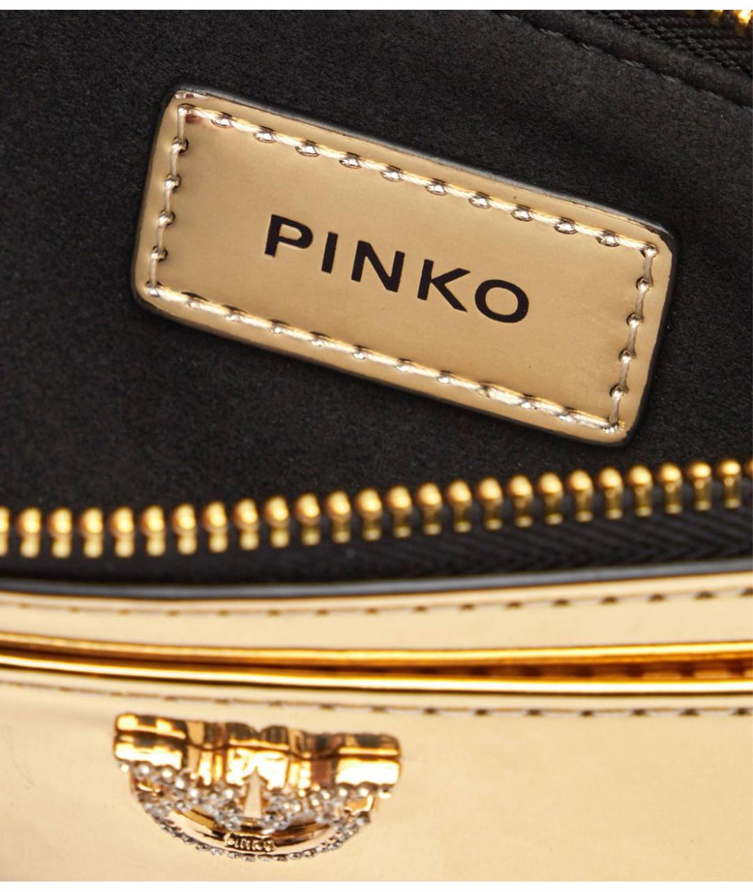 PINKO Золотой полиуретановый кошелек, фото 4