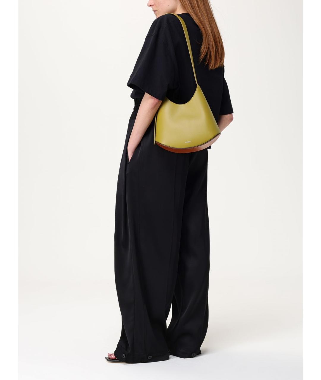 JIL SANDER Зеленая кожаная сумка через плечо, фото 4