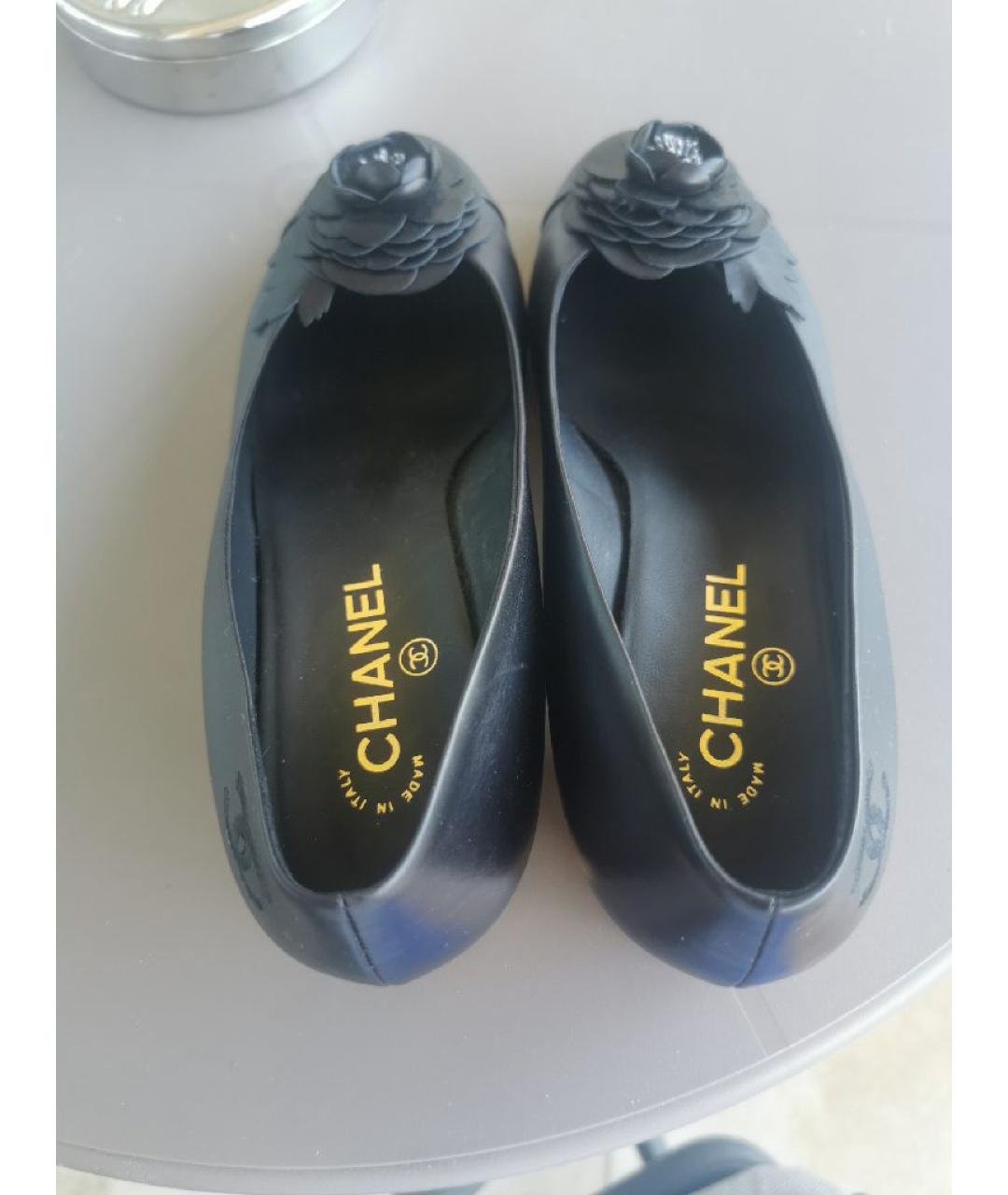 CHANEL Черные кожаные туфли, фото 3
