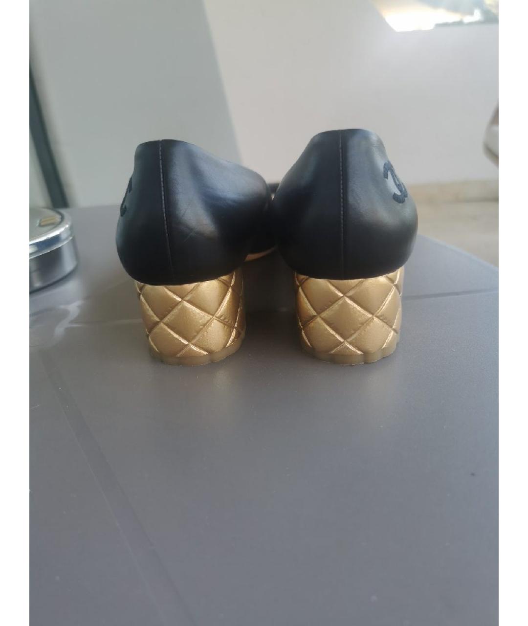 CHANEL Черные кожаные туфли, фото 4