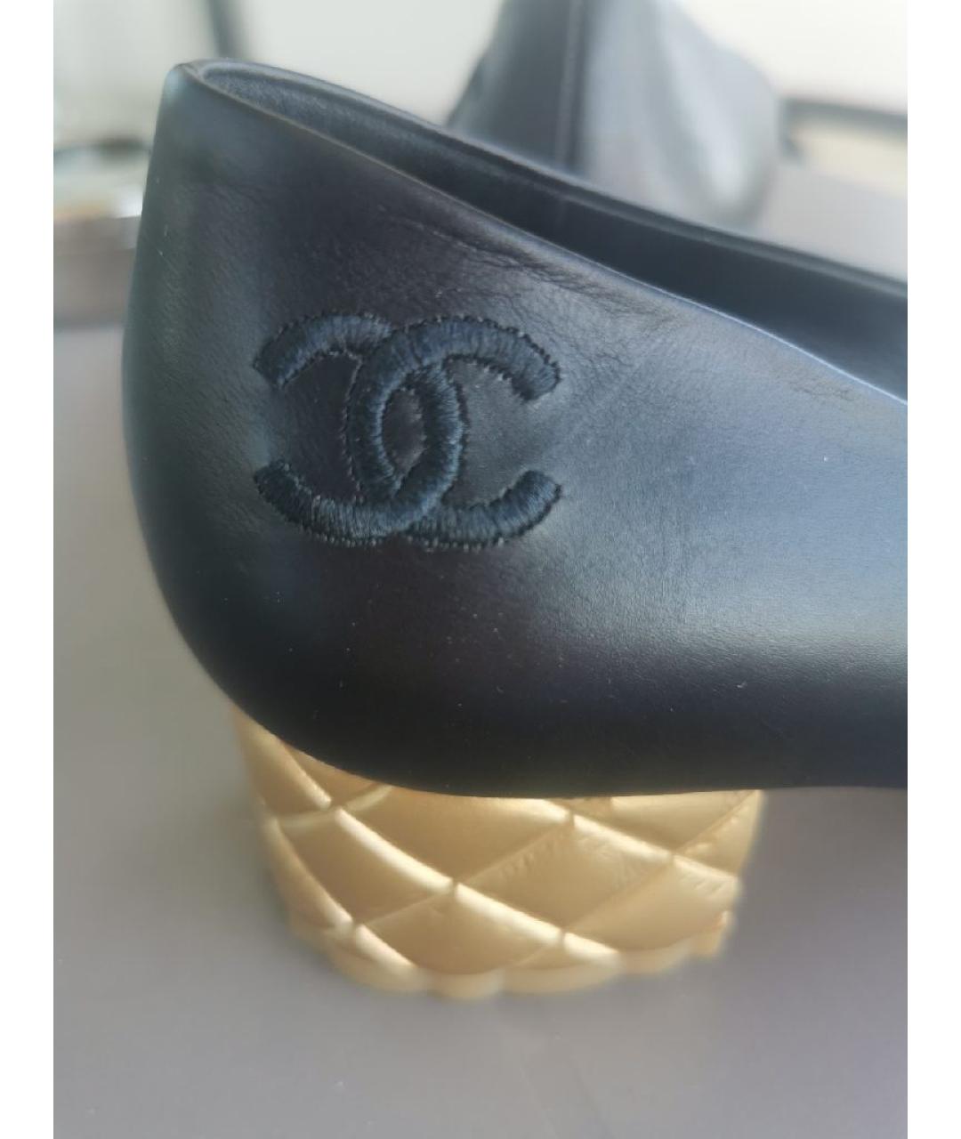 CHANEL Черные кожаные туфли, фото 5