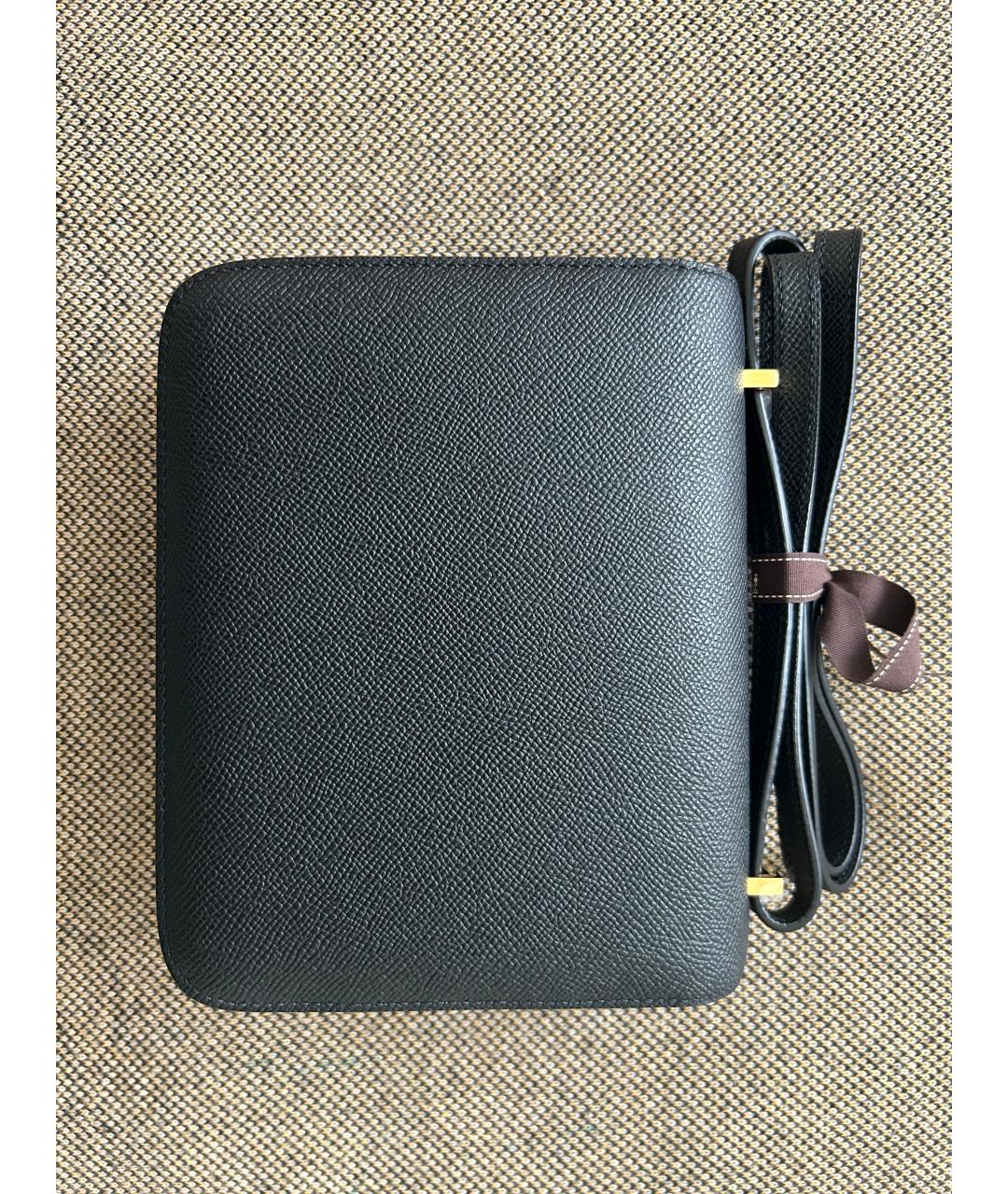 HERMES Черная кожаная сумка через плечо, фото 2