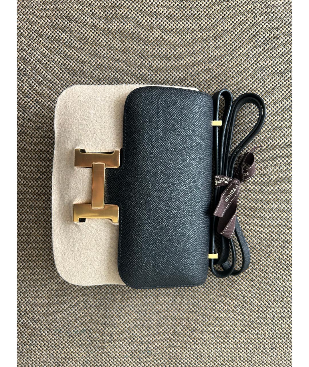 HERMES Черная кожаная сумка через плечо, фото 5