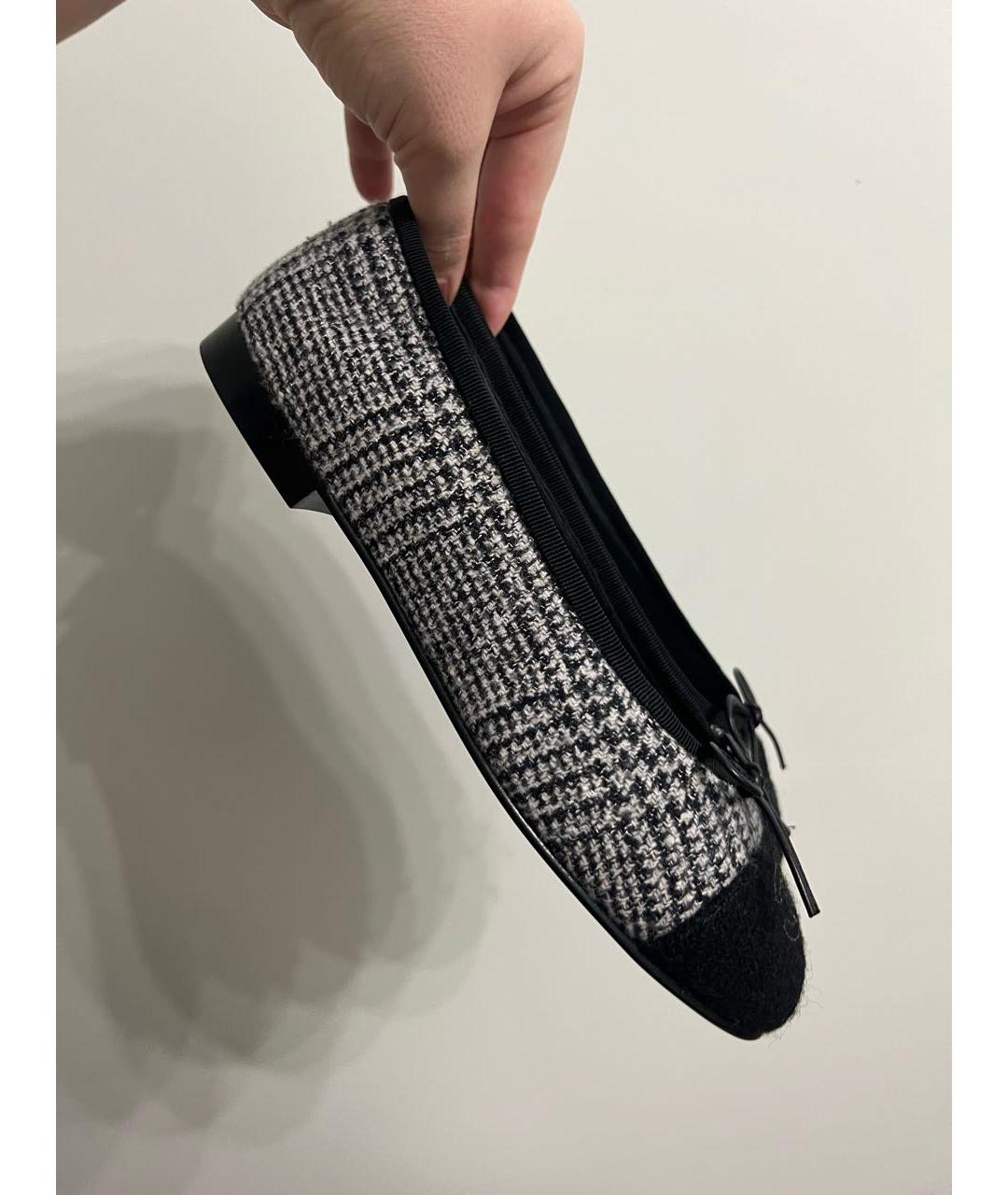 CHANEL Антрацитовые балетки, фото 6