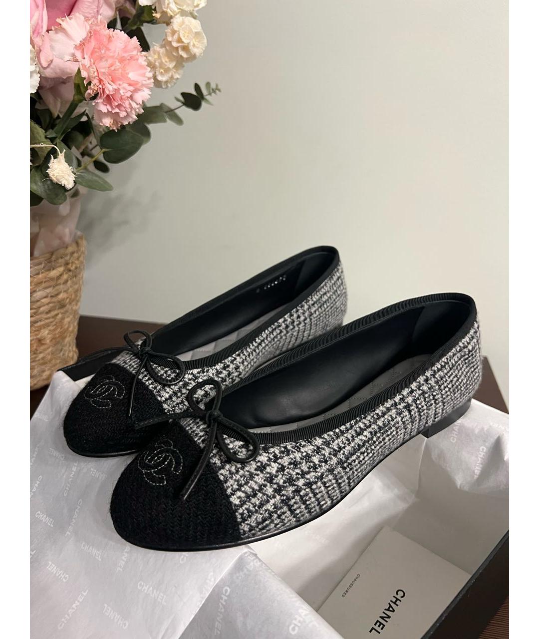 CHANEL Антрацитовые балетки, фото 2