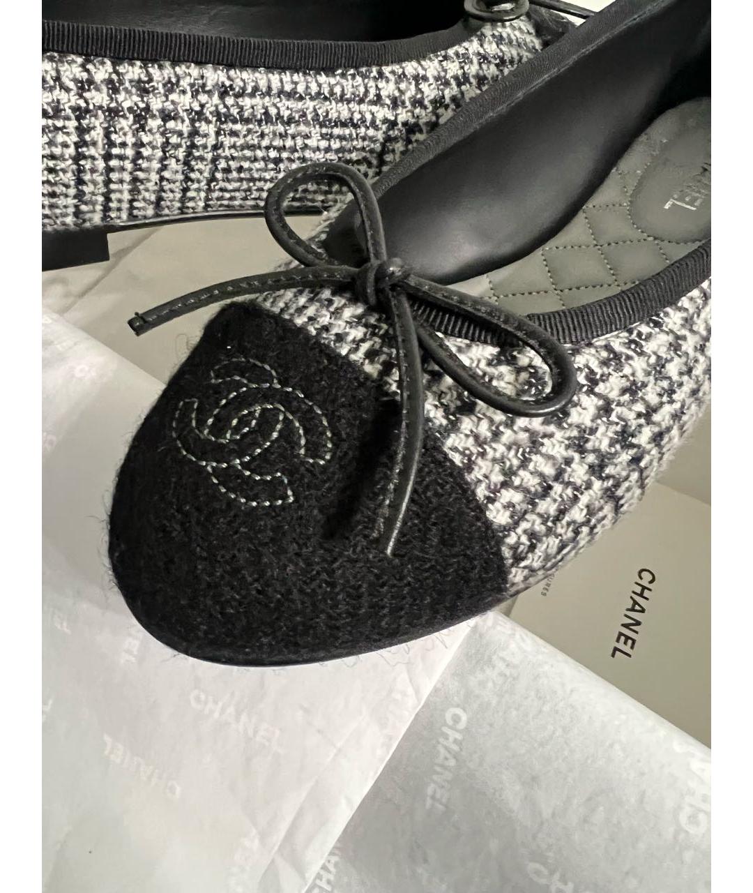 CHANEL Антрацитовые балетки, фото 3