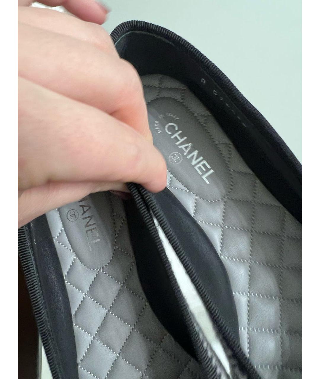 CHANEL Антрацитовые балетки, фото 4