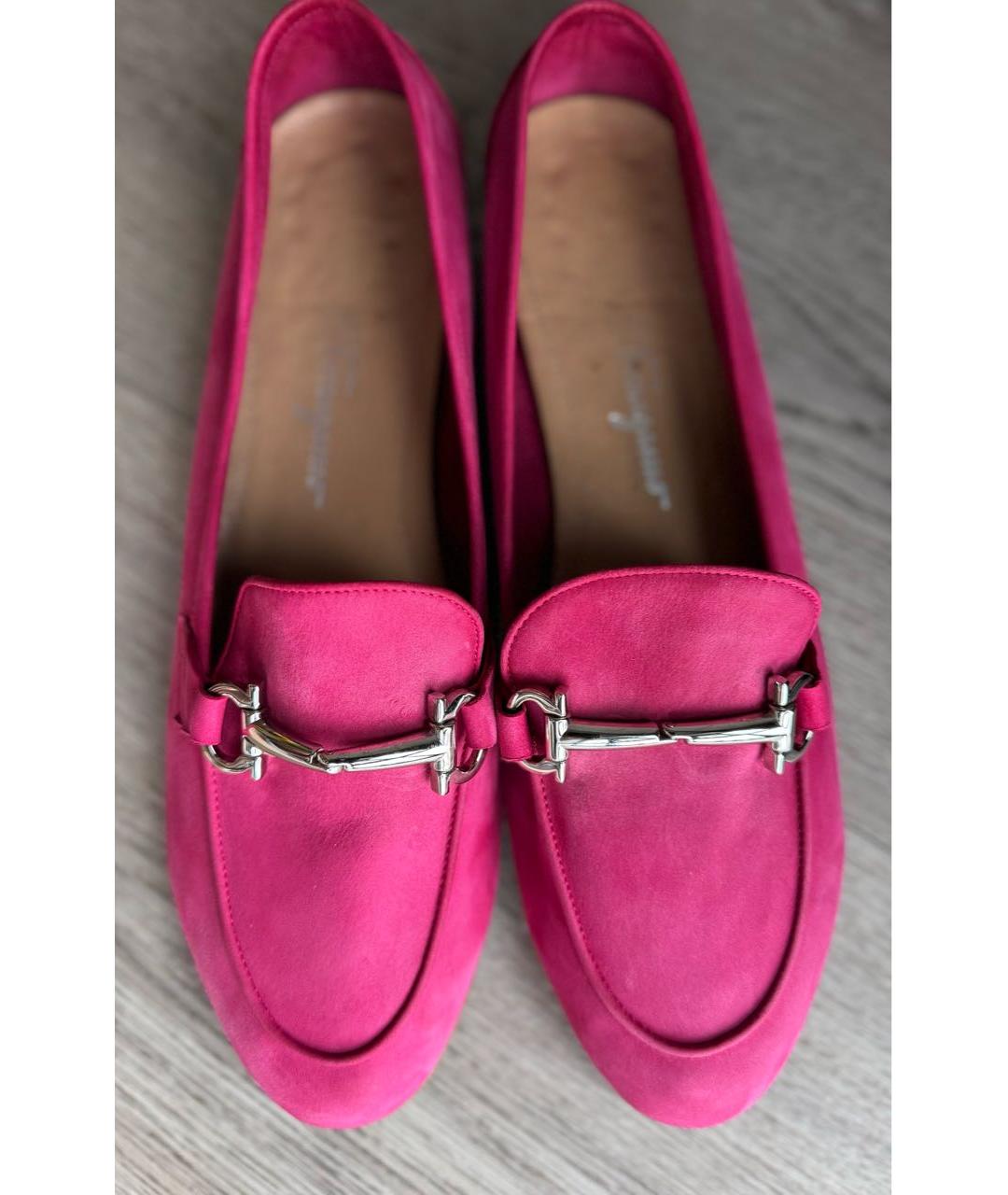 FERRAGAMO Фуксия замшевые лоферы, фото 6