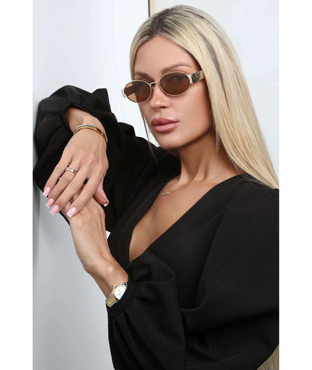 MARC JACOBS Золотые металлические солнцезащитные очки, фото 4