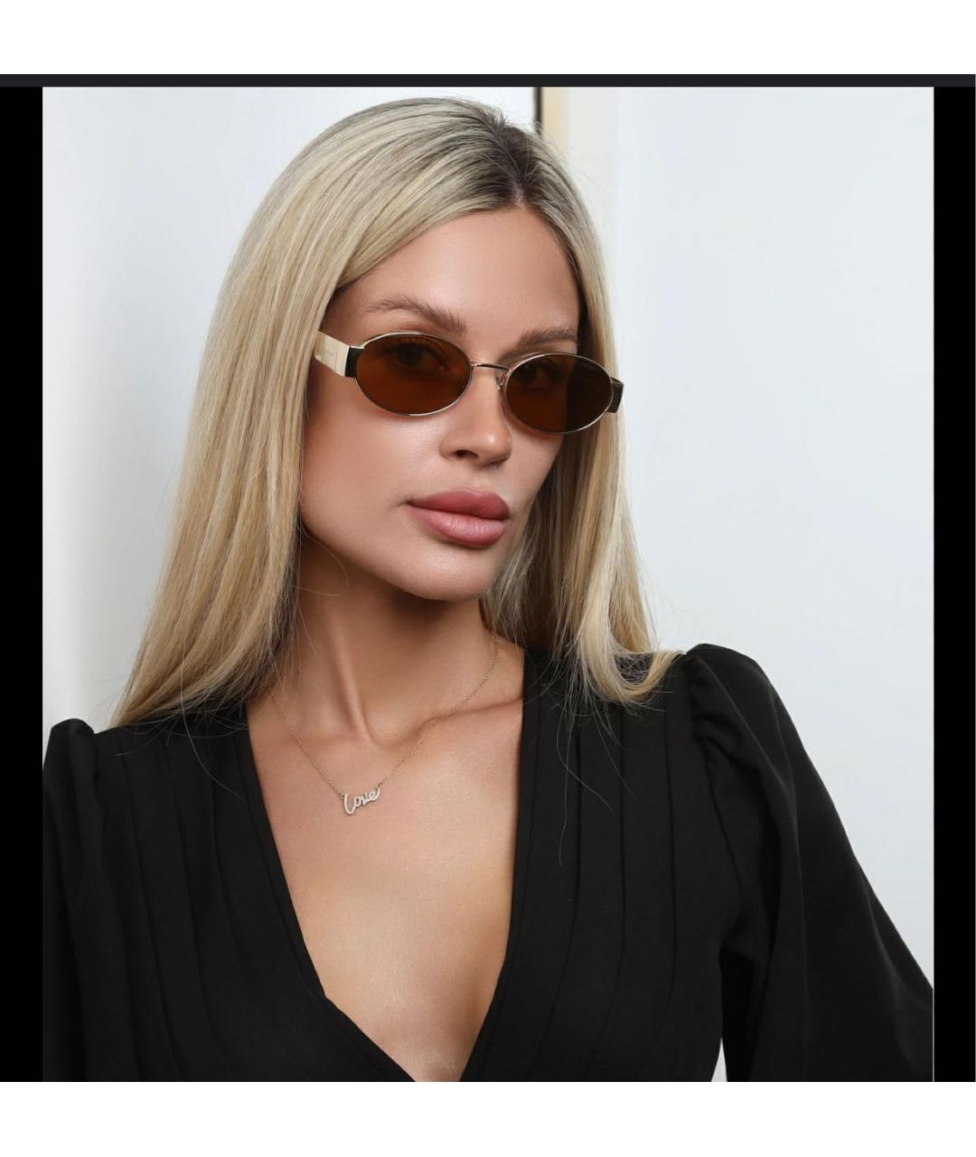 MARC JACOBS Золотые металлические солнцезащитные очки, фото 5