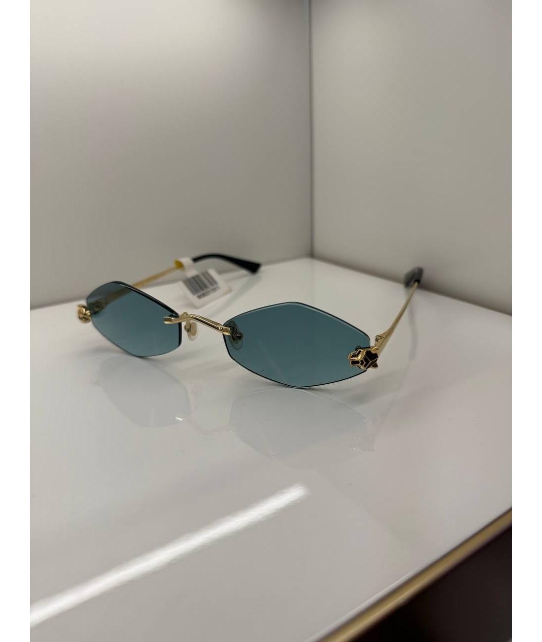 CARTIER Голубые металлические солнцезащитные очки, фото 3
