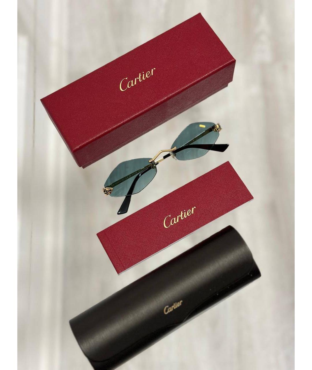 CARTIER Голубые металлические солнцезащитные очки, фото 2