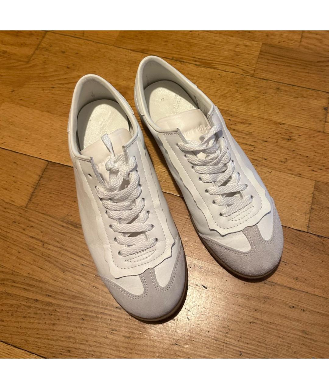 MAISON MARGIELA Белые кожаные кеды, фото 4