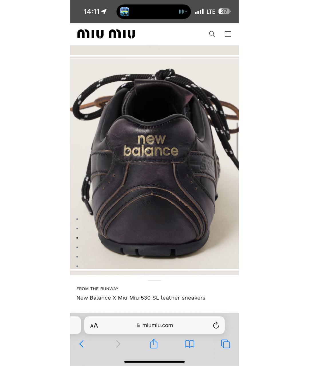 MIU MIU Коричневые кожаные кроссовки, фото 3