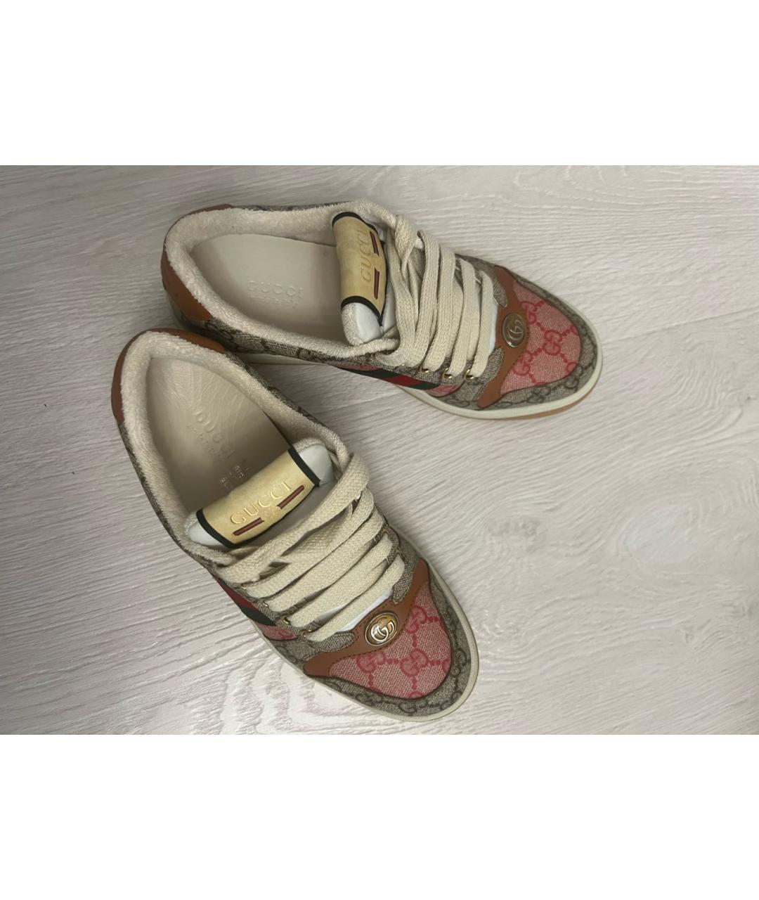 GUCCI Бежевые текстильные кеды, фото 5
