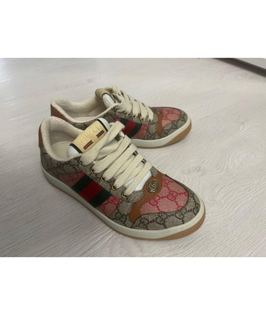 GUCCI Бежевые текстильные кеды, фото 3