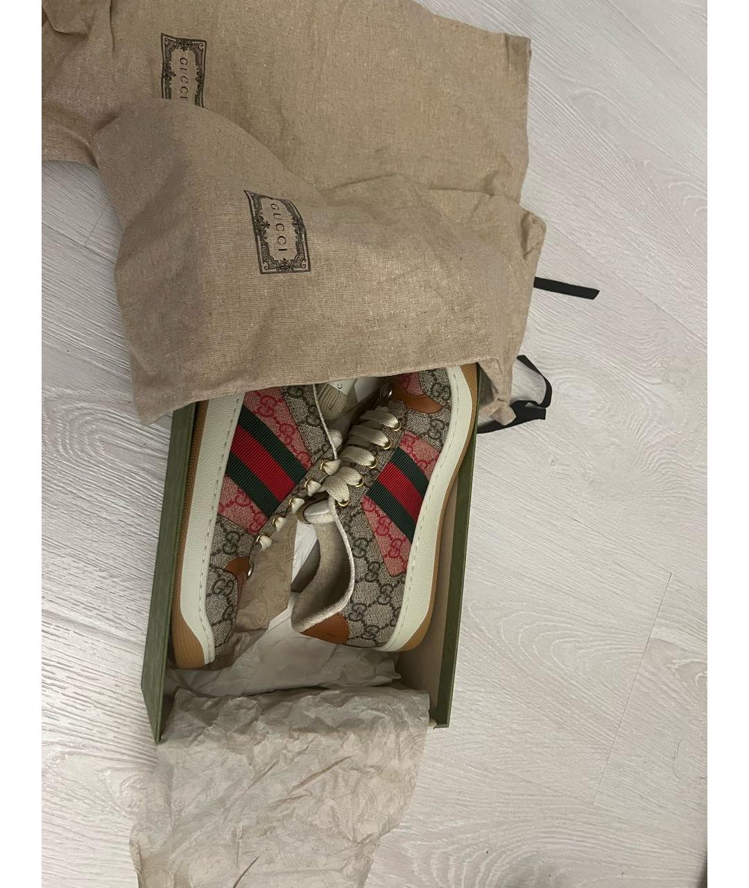 GUCCI Бежевые текстильные кеды, фото 2