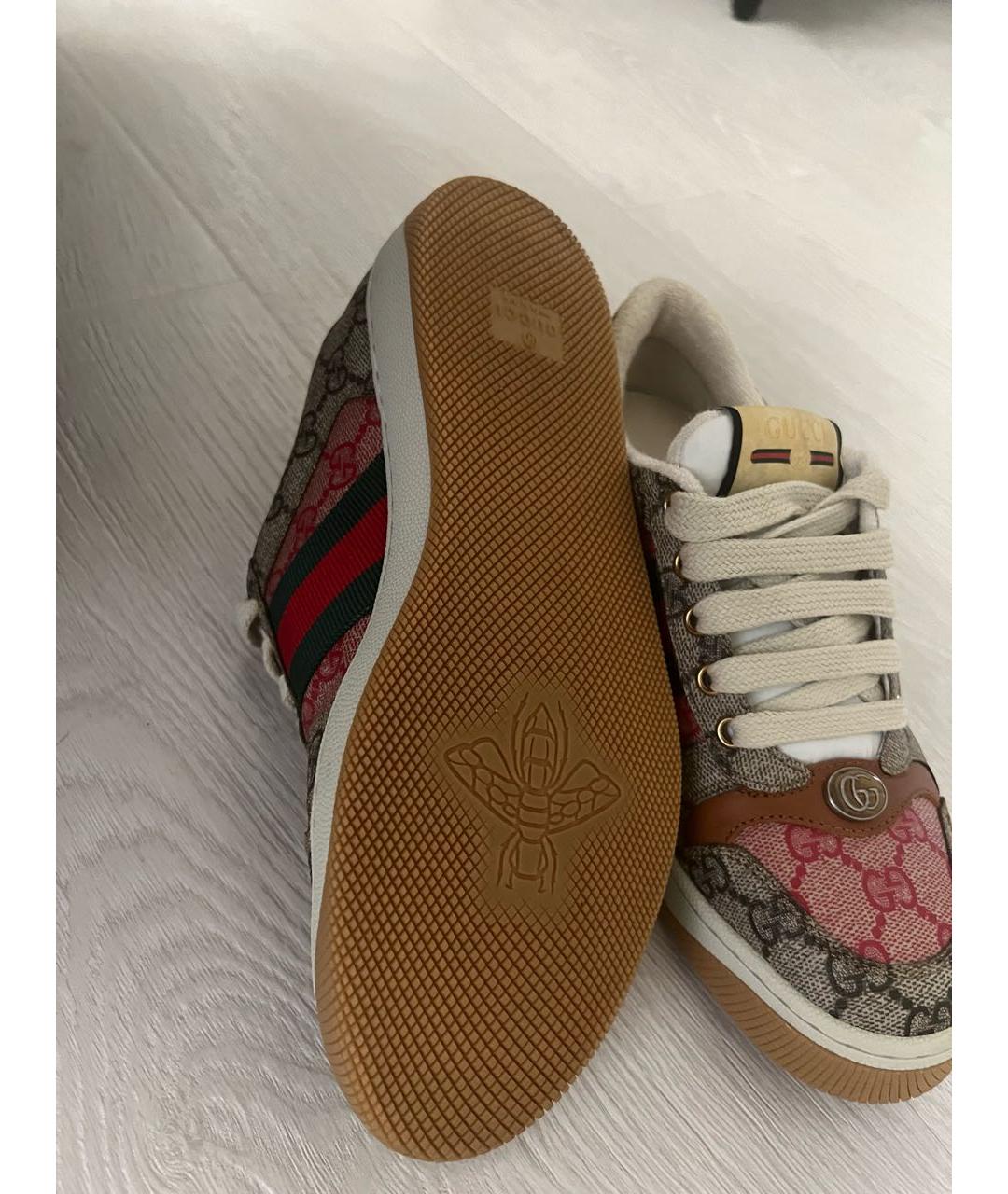 GUCCI Бежевые текстильные кеды, фото 7