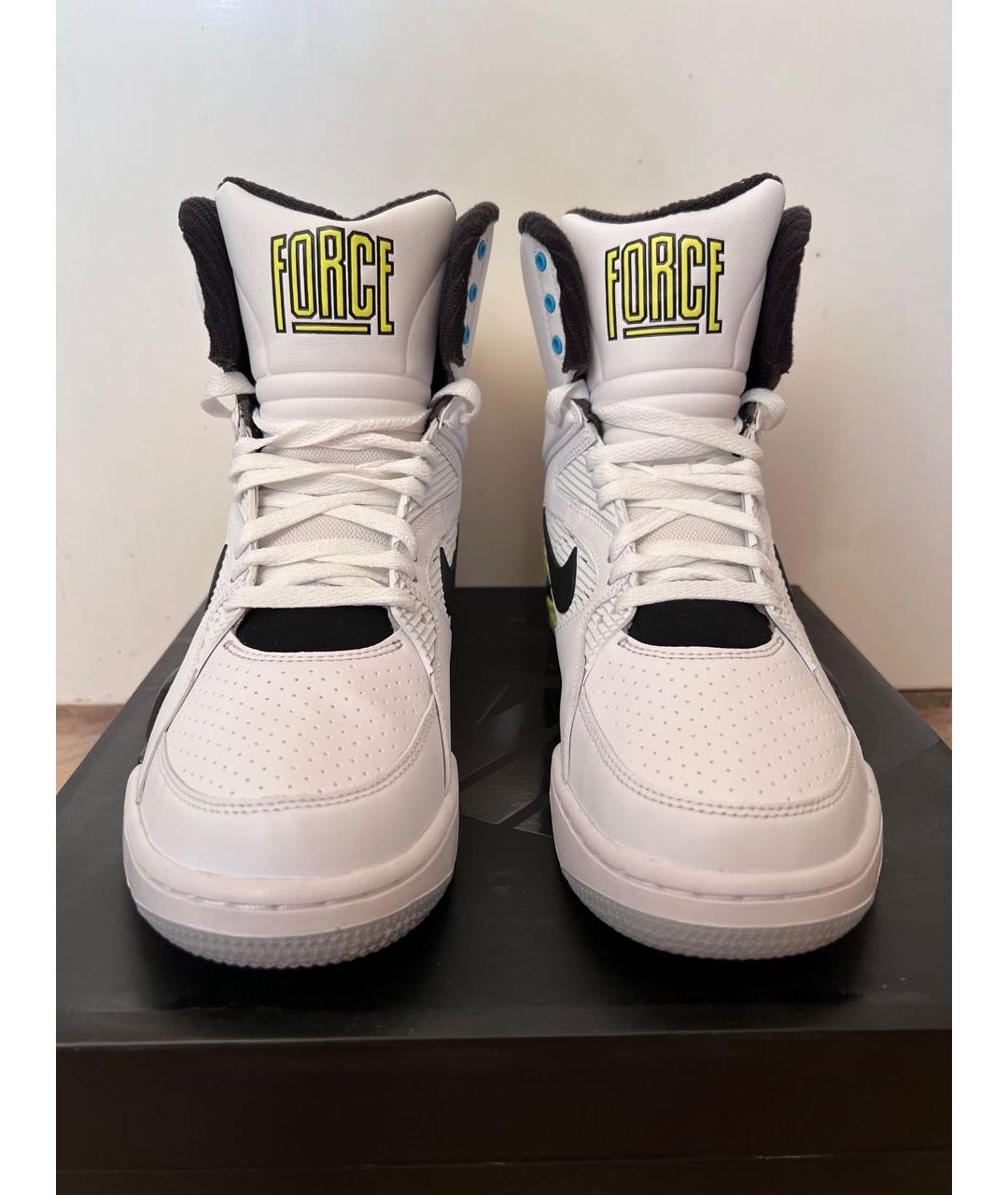NIKE Белые кожаные высокие кроссовки / кеды, фото 2