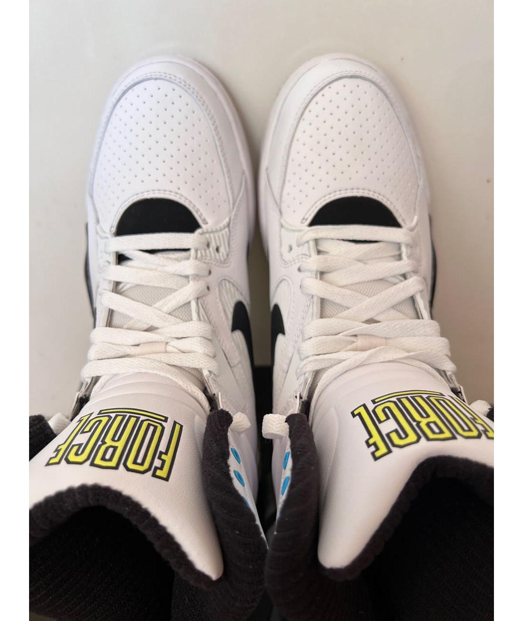 NIKE Белые кожаные высокие кроссовки / кеды, фото 3