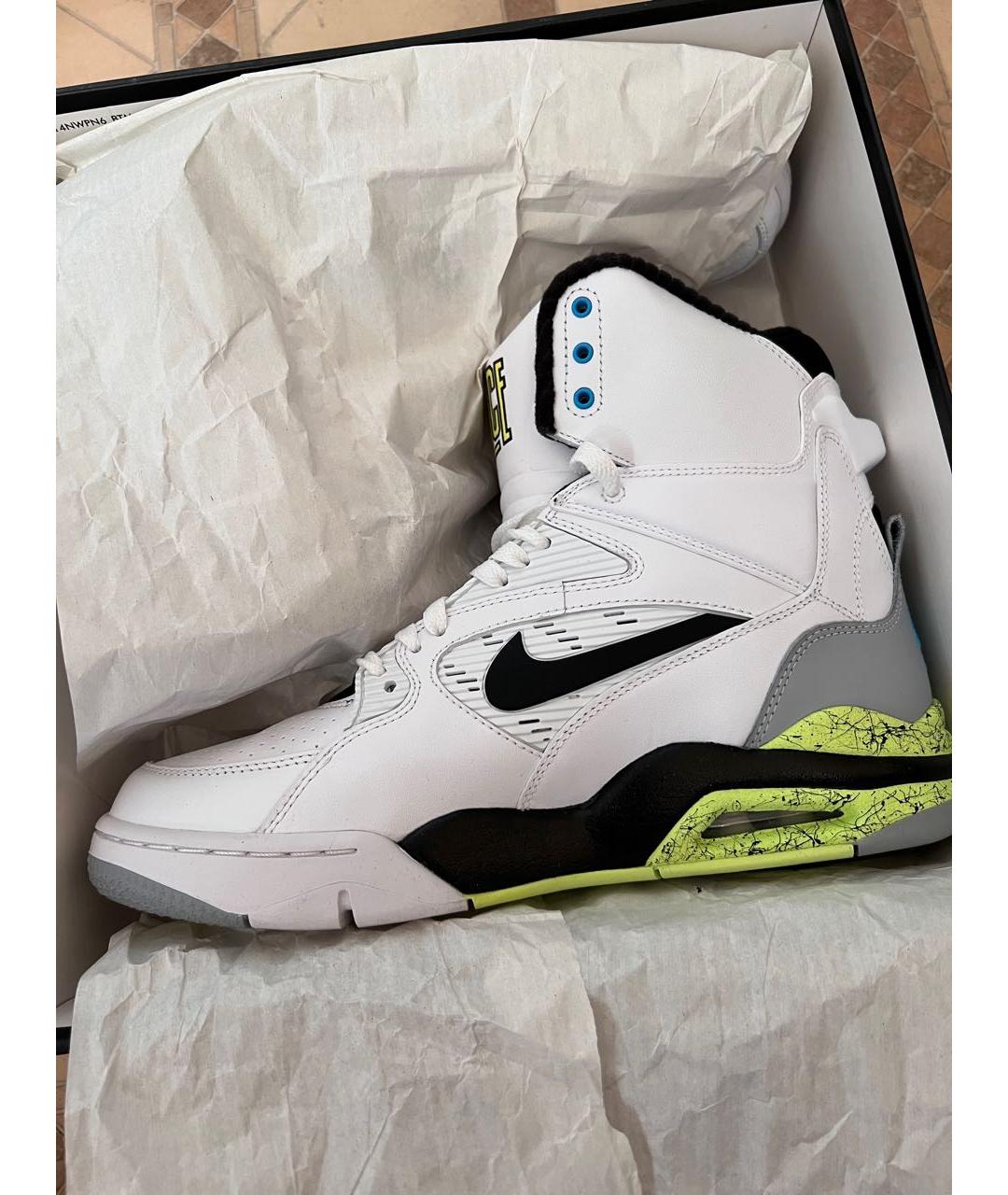 NIKE Белые кожаные высокие кроссовки / кеды, фото 6