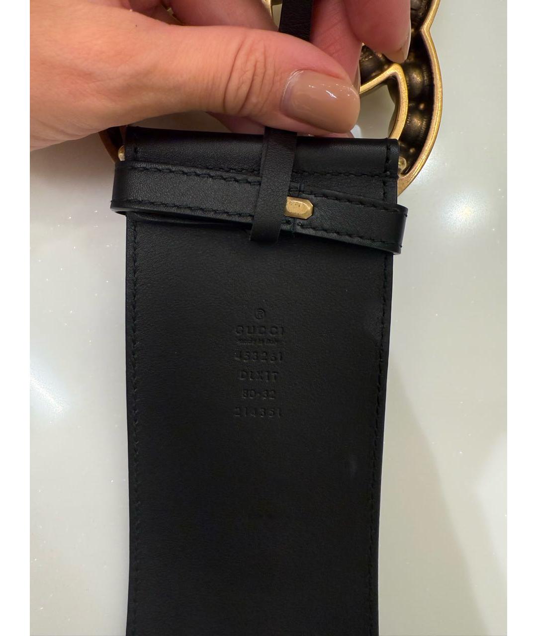GUCCI Черный кожаный ремень, фото 3