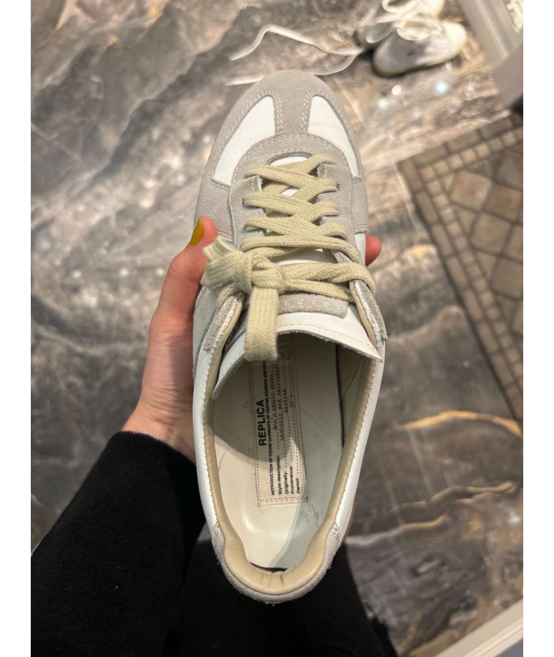 MAISON MARGIELA Белые кожаные кеды, фото 6