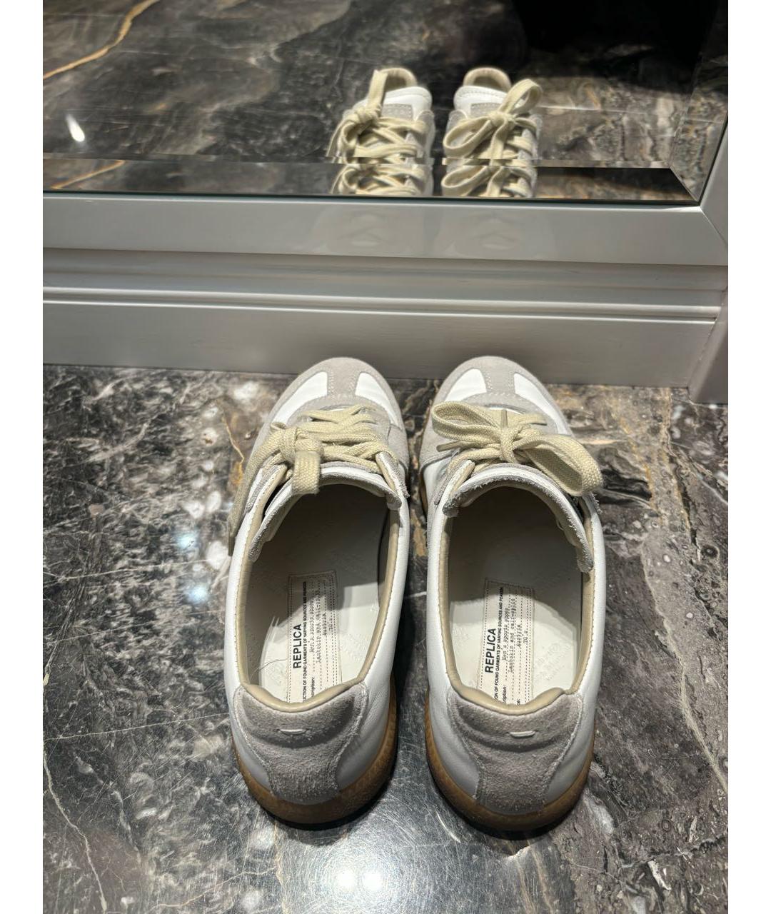 MAISON MARGIELA Белые кожаные кеды, фото 3