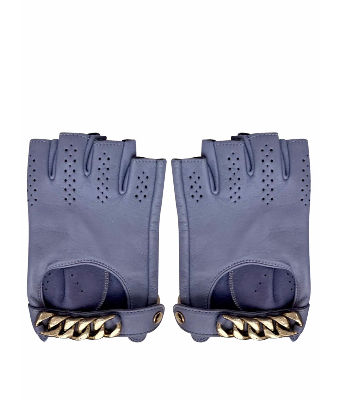 CHANEL PRE-OWNED Голубые кожаные перчатки, фото 1