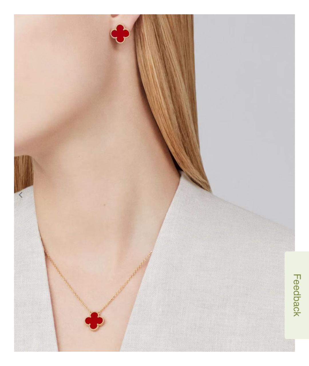 VAN CLEEF & ARPELS Красные серьги из желтого золота, фото 4