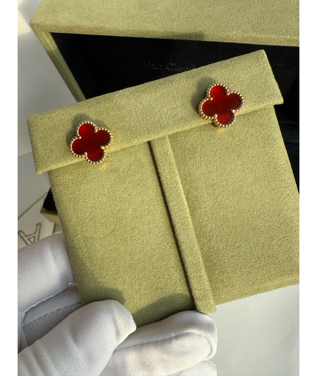 VAN CLEEF & ARPELS Красные серьги из желтого золота, фото 2