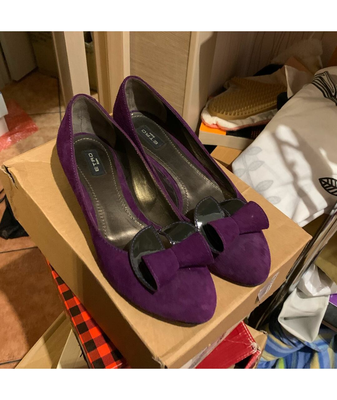 ETRO Фиолетовые замшевые туфли, фото 6