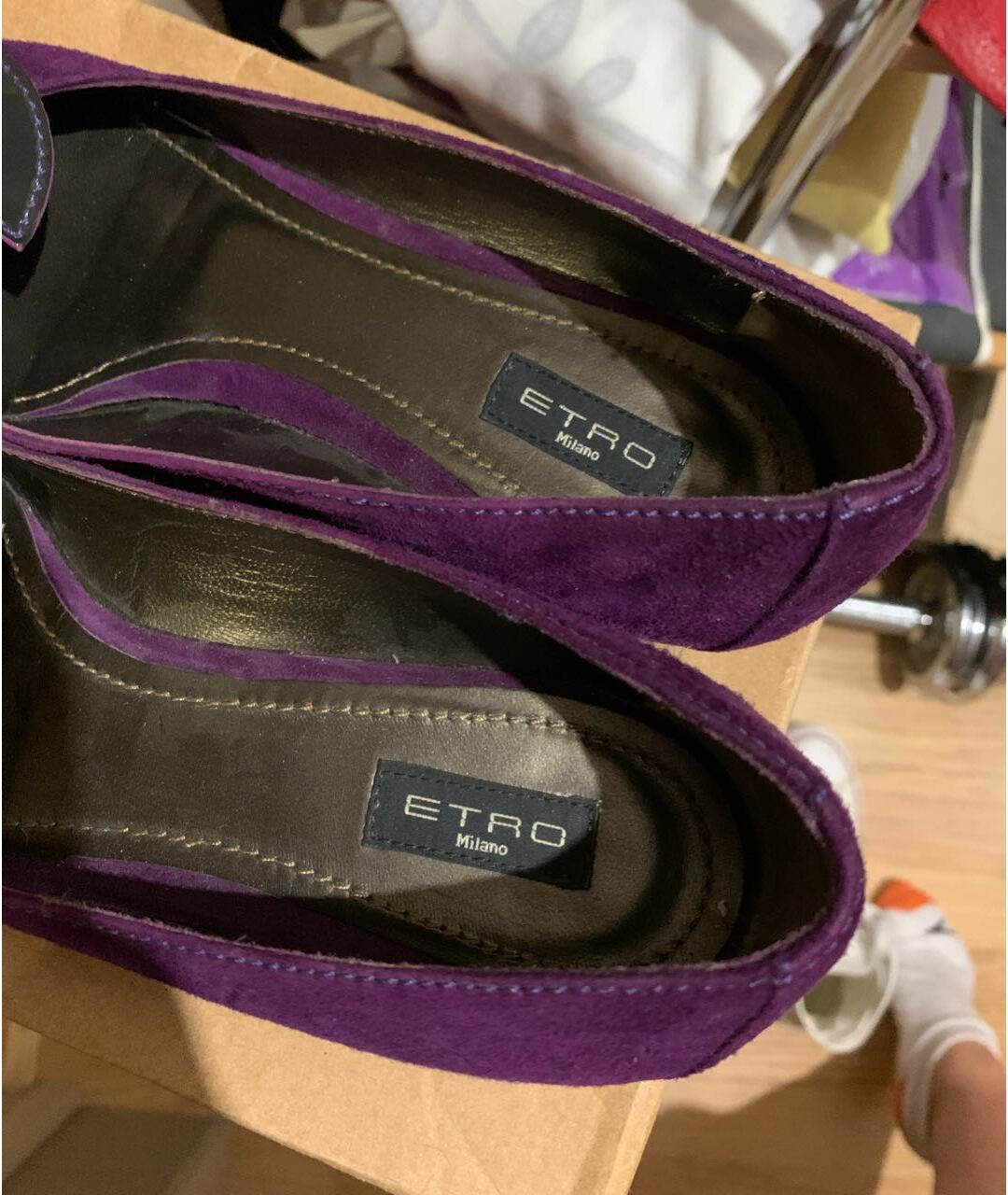 ETRO Фиолетовые замшевые туфли, фото 3