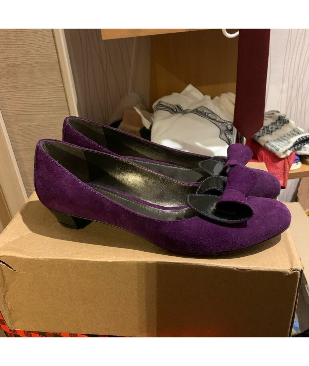 ETRO Фиолетовые замшевые туфли, фото 7