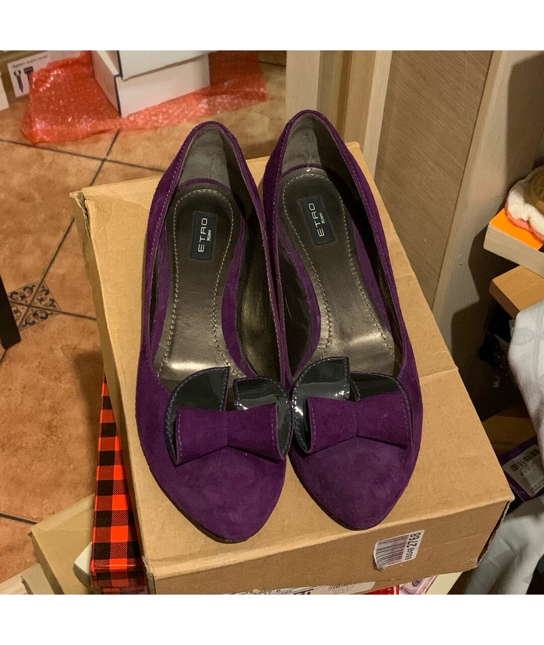 ETRO Фиолетовые замшевые туфли, фото 2