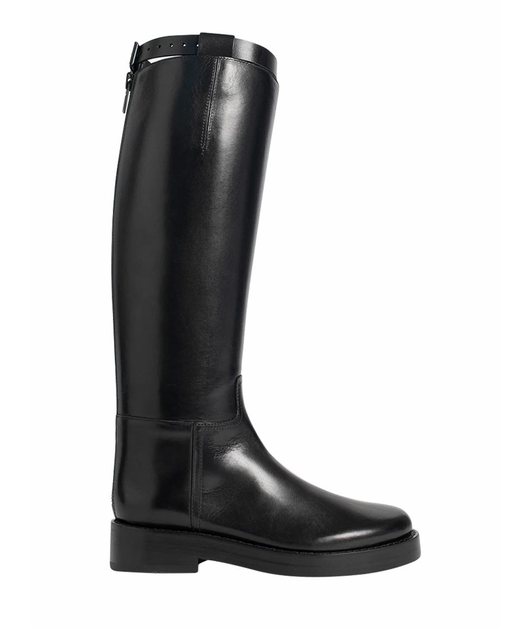 ANN DEMEULEMEESTER Черные кожаные сапоги, фото 1