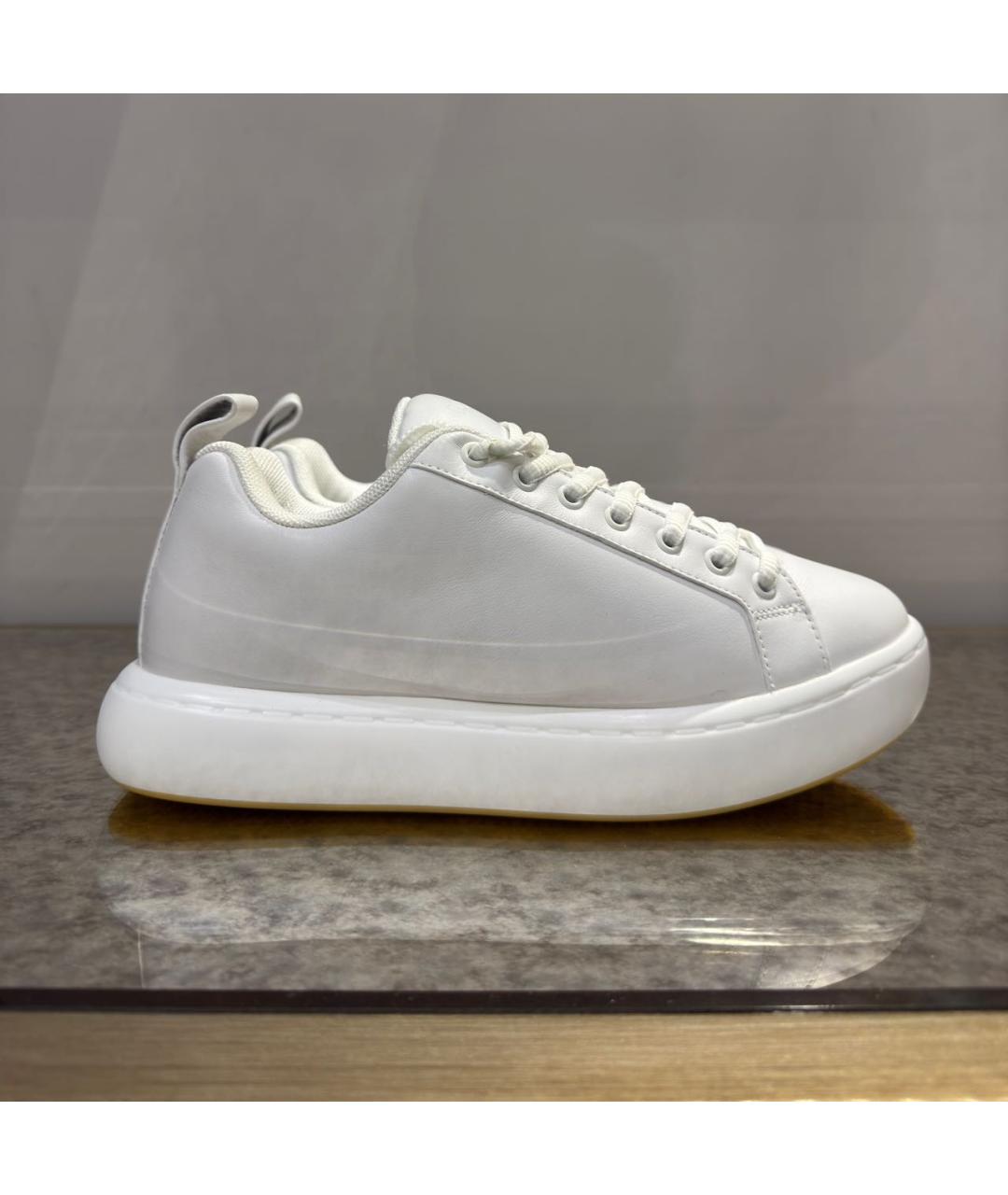 BOTTEGA VENETA Белые кожаные кеды, фото 9