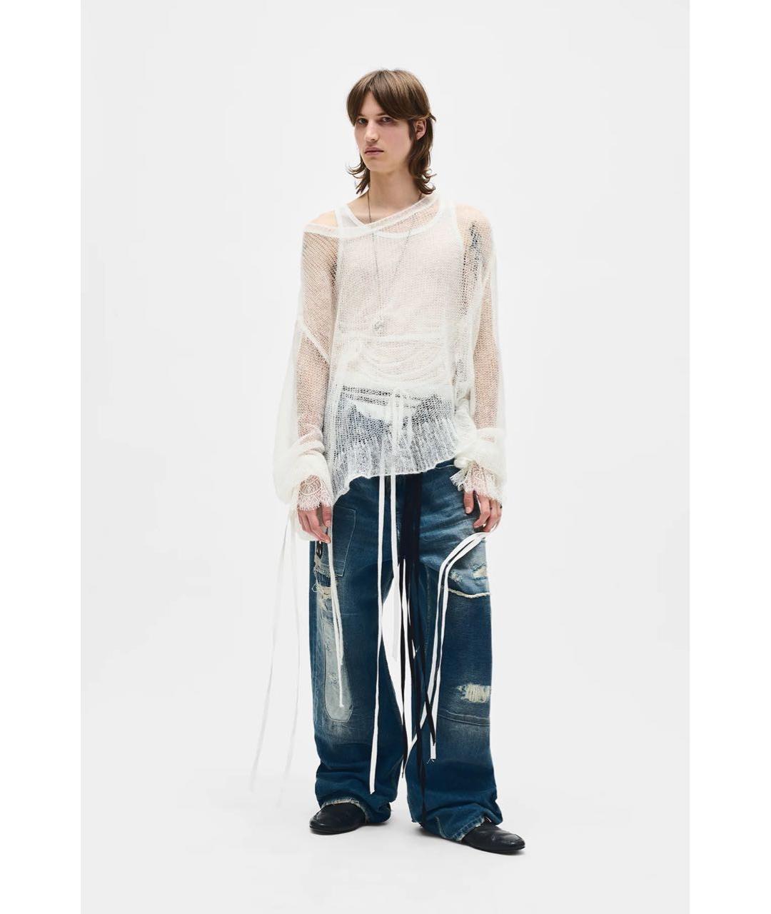 ANN DEMEULEMEESTER Белый шерстяной джемпер / свитер, фото 5