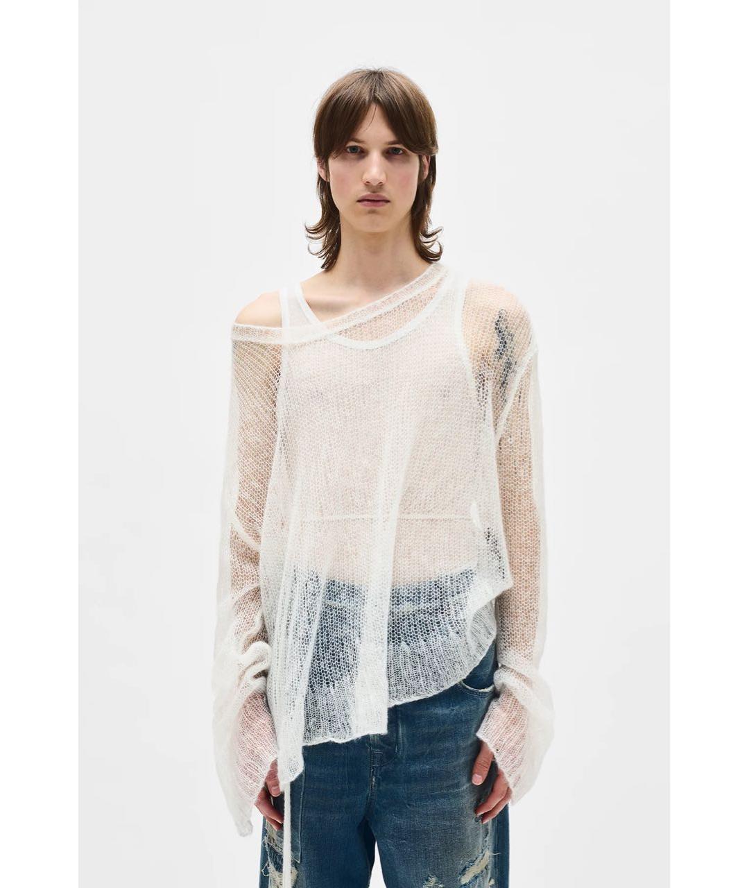 ANN DEMEULEMEESTER Белый шерстяной джемпер / свитер, фото 6
