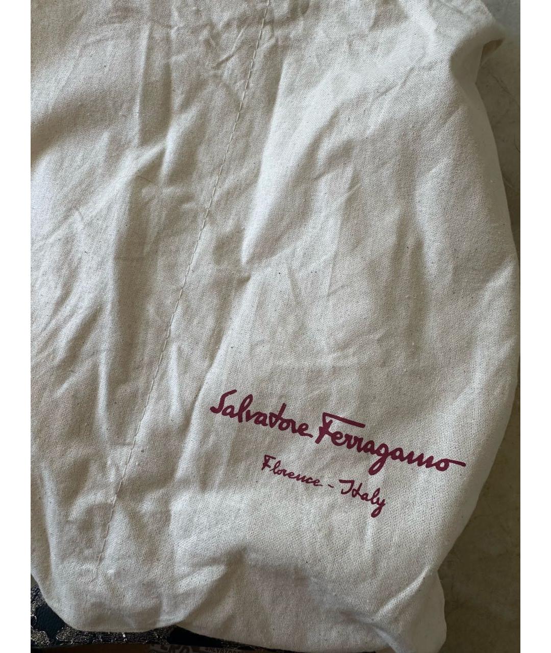 FERRAGAMO Темно-синие текстильные балетки, фото 8