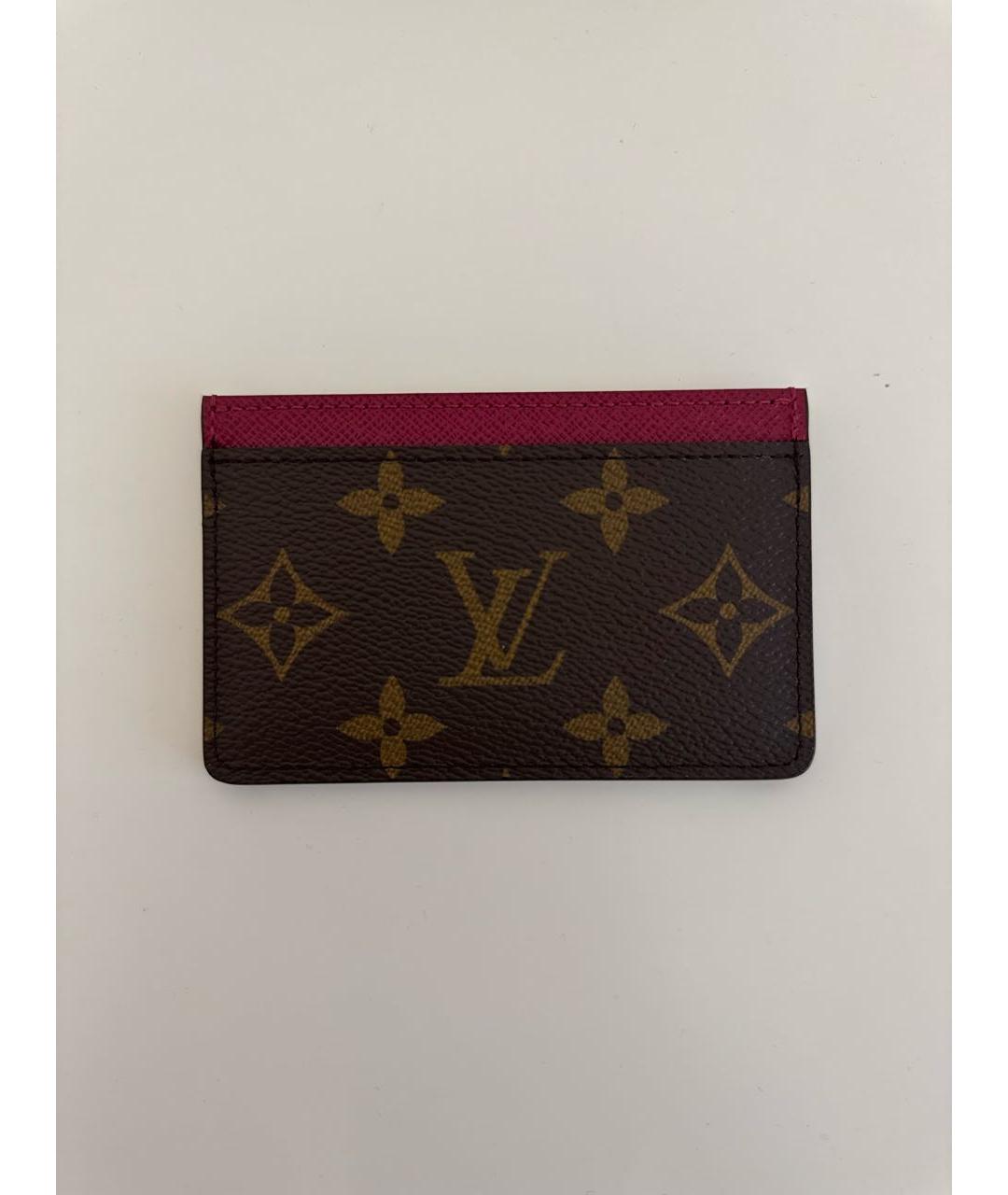 LOUIS VUITTON Коричневый кардхолдер из искусственной кожи, фото 4